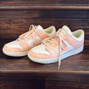 Nike Pink and White Sneakers Classic Dunk Low